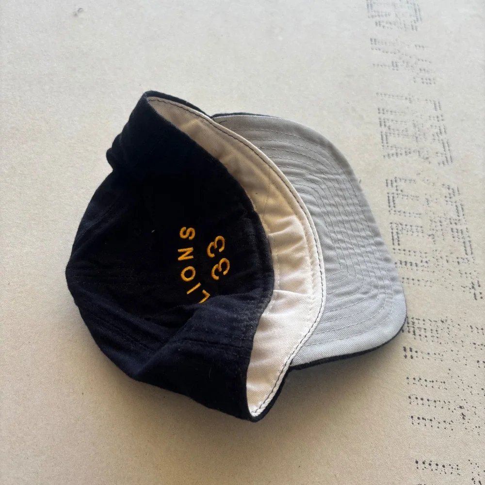 Vintage New Era Lions 33 Hat Black‎ Fitted Cap Streetwear 7 1/8